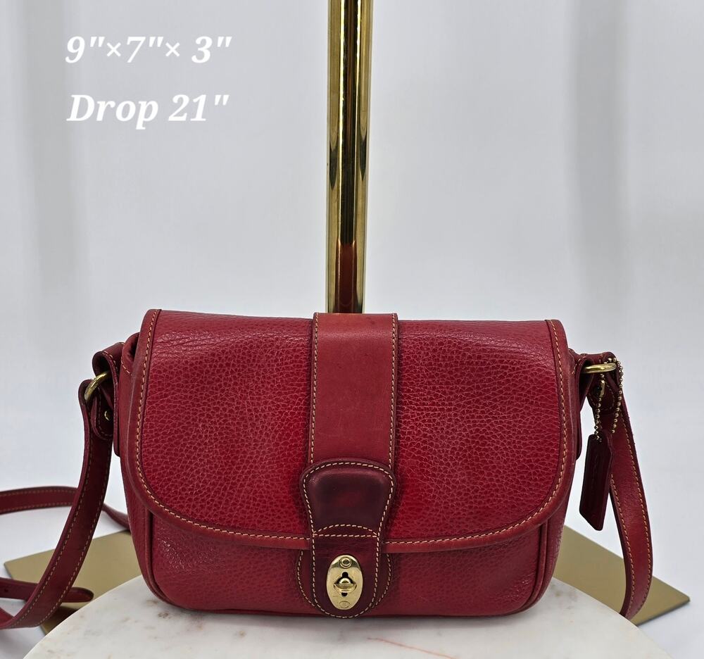 Rare 90's Vintage Red Coach Glenwood Sheridan‎ Small Shoulder Bag